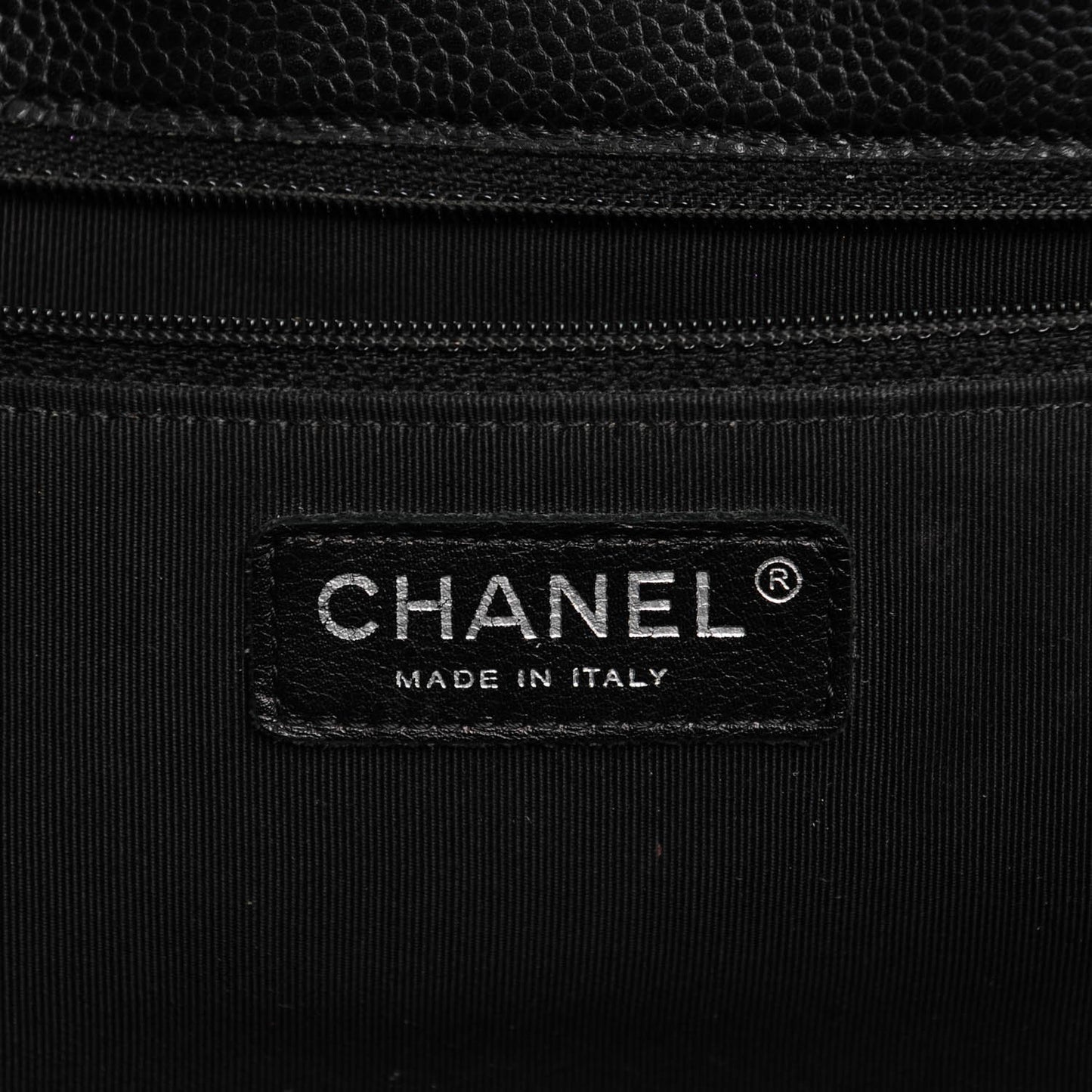 Caviar Quilted Flap Tote Black