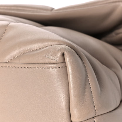 Saint Laurent Lambskin Quilted Small Loulou Puffer Monogram Chain Satchel Dark Beige 12 of 14