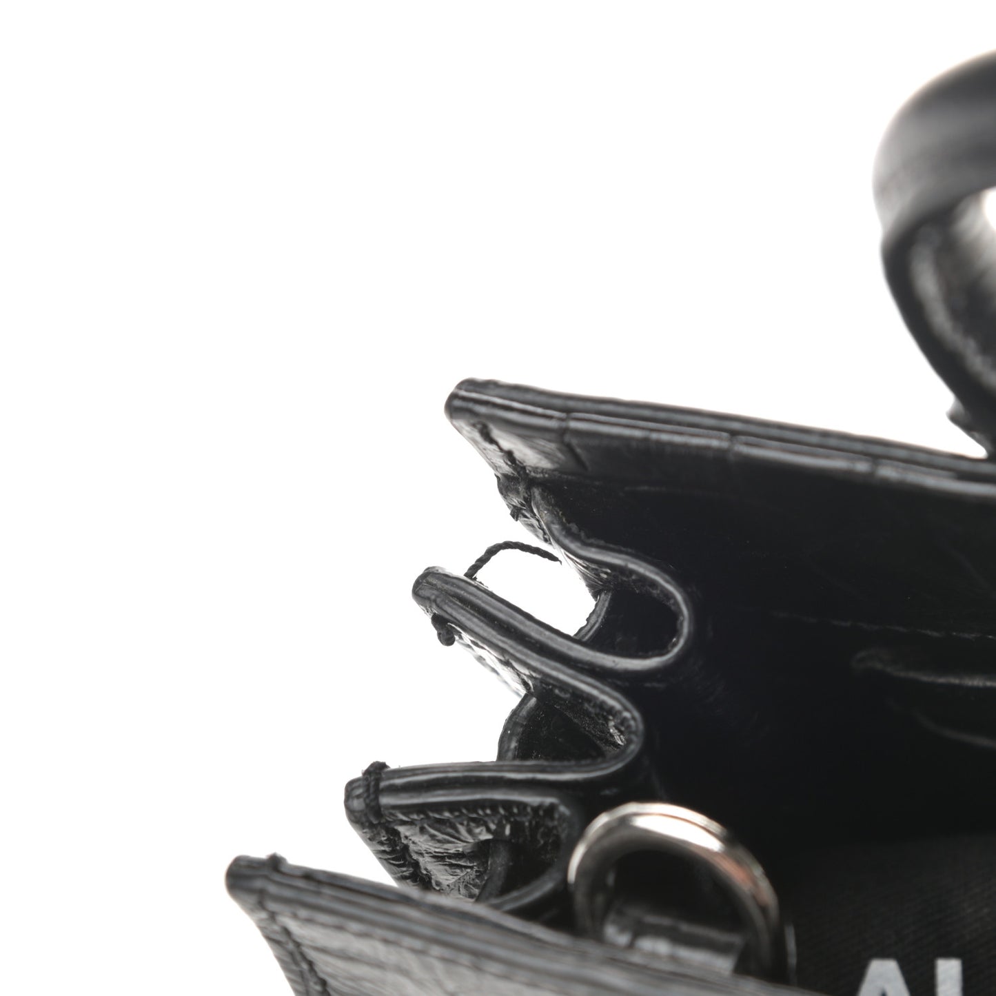 Calfskin Crocodile Embossed Toy Sac De Jour Black