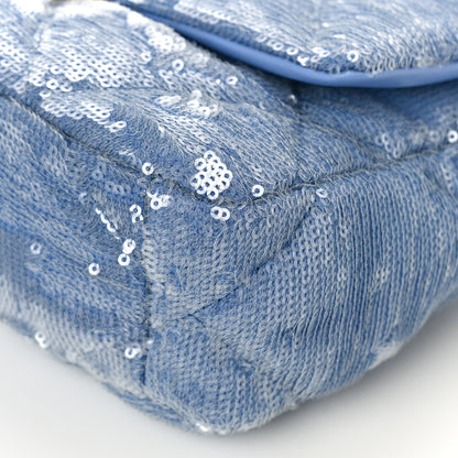 Chanel Sequin Quilted Medium Chanel 19 Flap Light Blue 9 of 9