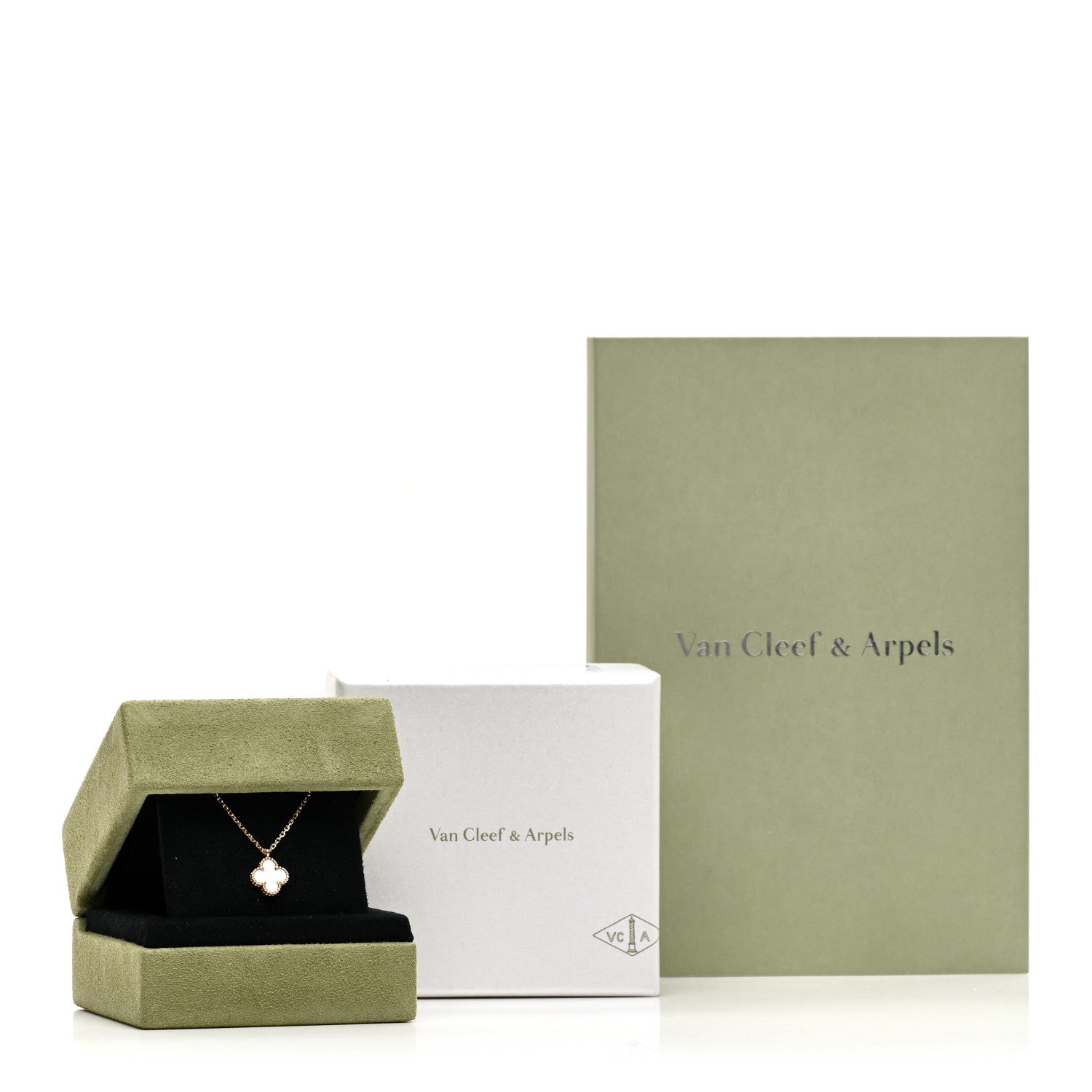 Van Cleef & Arpels 18K Yellow Gold Mother of Pearl Sweet Alhambra Pendant Necklace 6 of 6