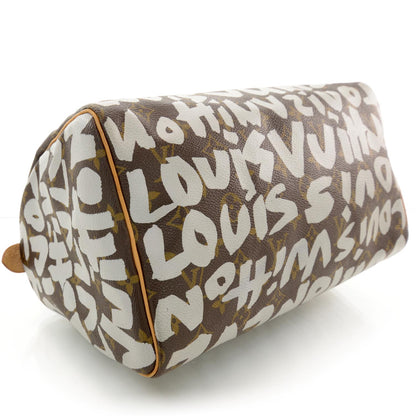 Louis Vuitton Monogram Graffiti Speedy 30 Silver 3 of 6