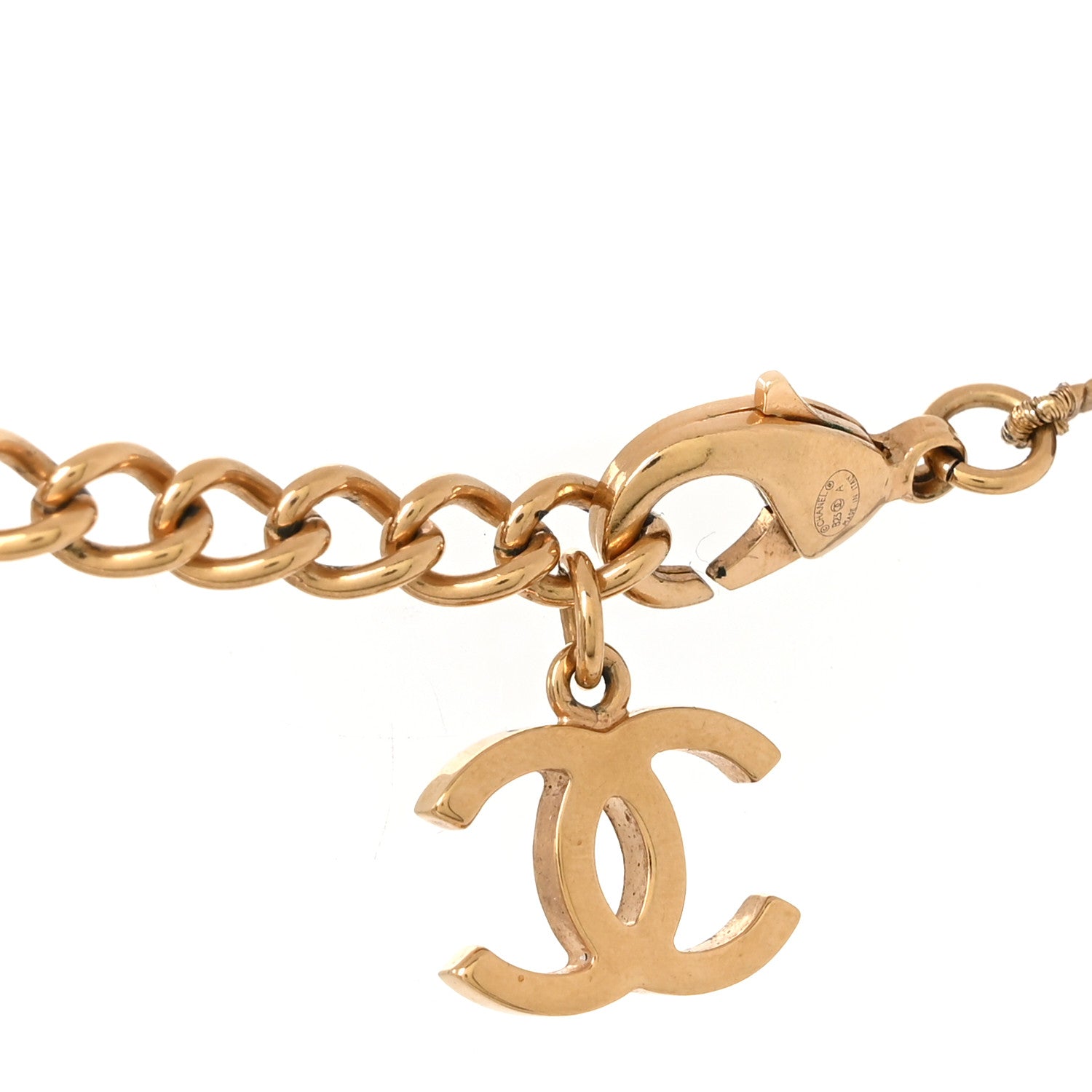 Chanel Pearl Crystal CC Choker Necklace Brown Gold 4 of 4