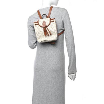 Celine Triomphe Canvas Calfskin Mini Folco Backpack White 2 of 9