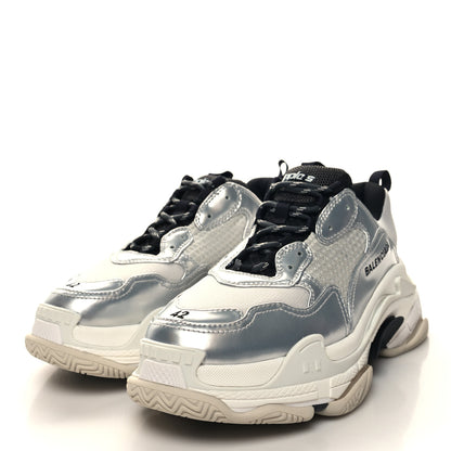 Balenciaga Metallic Fabric Mesh Womens Triple S Sneakers 42 Grey Dark Grey Black 3 of 7
