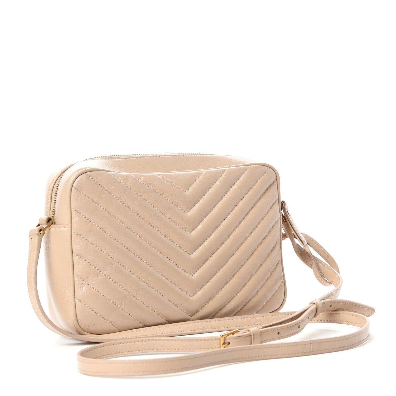 Saint Laurent Calfskin Matelasse Lou Camera Bag Dark Latte 3 of 10