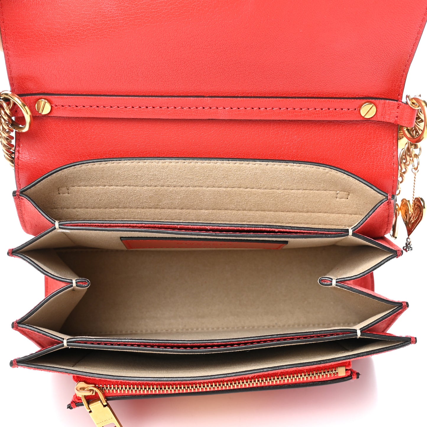 Goatskin Small GV3 Shoulder Bag Dark Orange