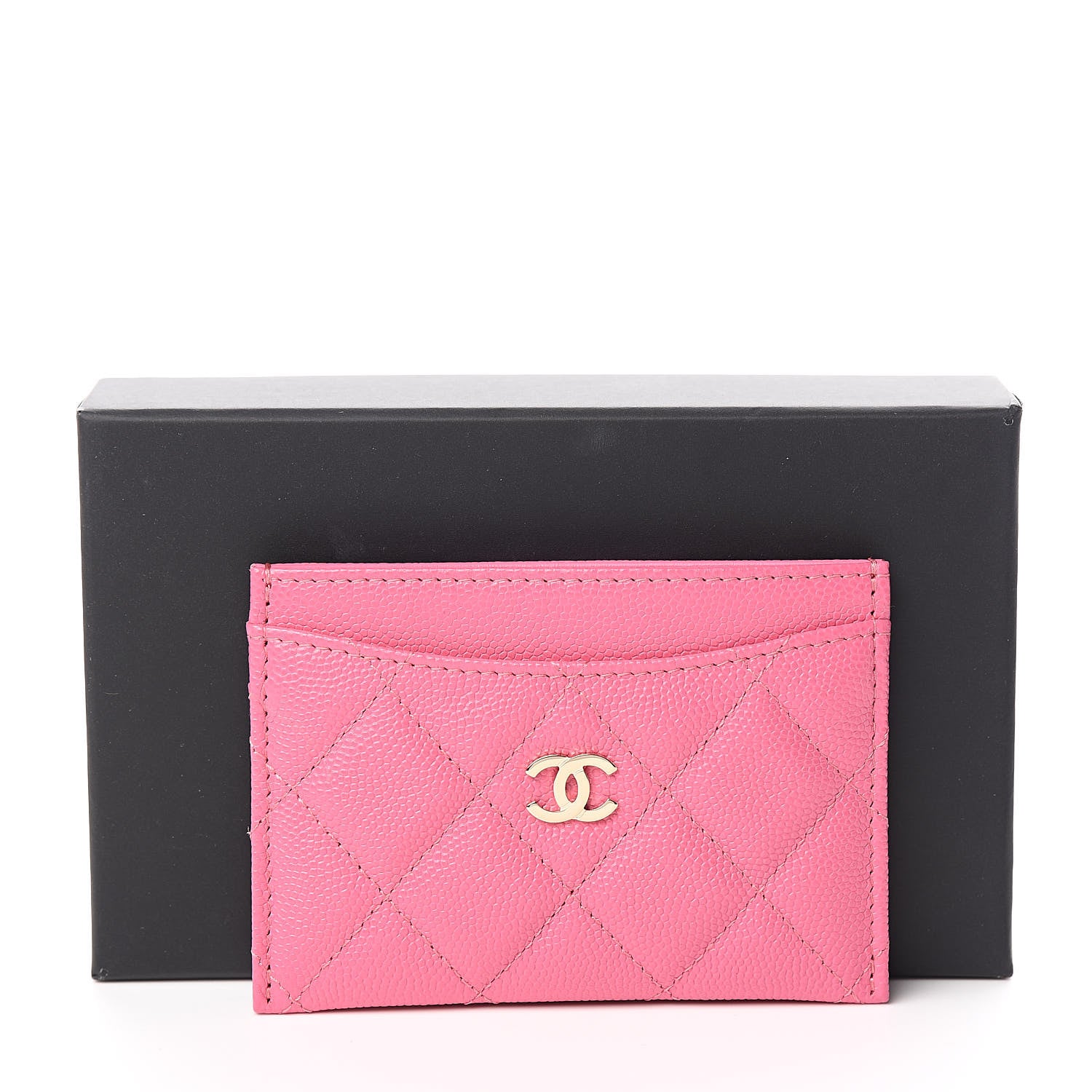 Chanel Caviar Quilted Card Holder Pink 9 of 9