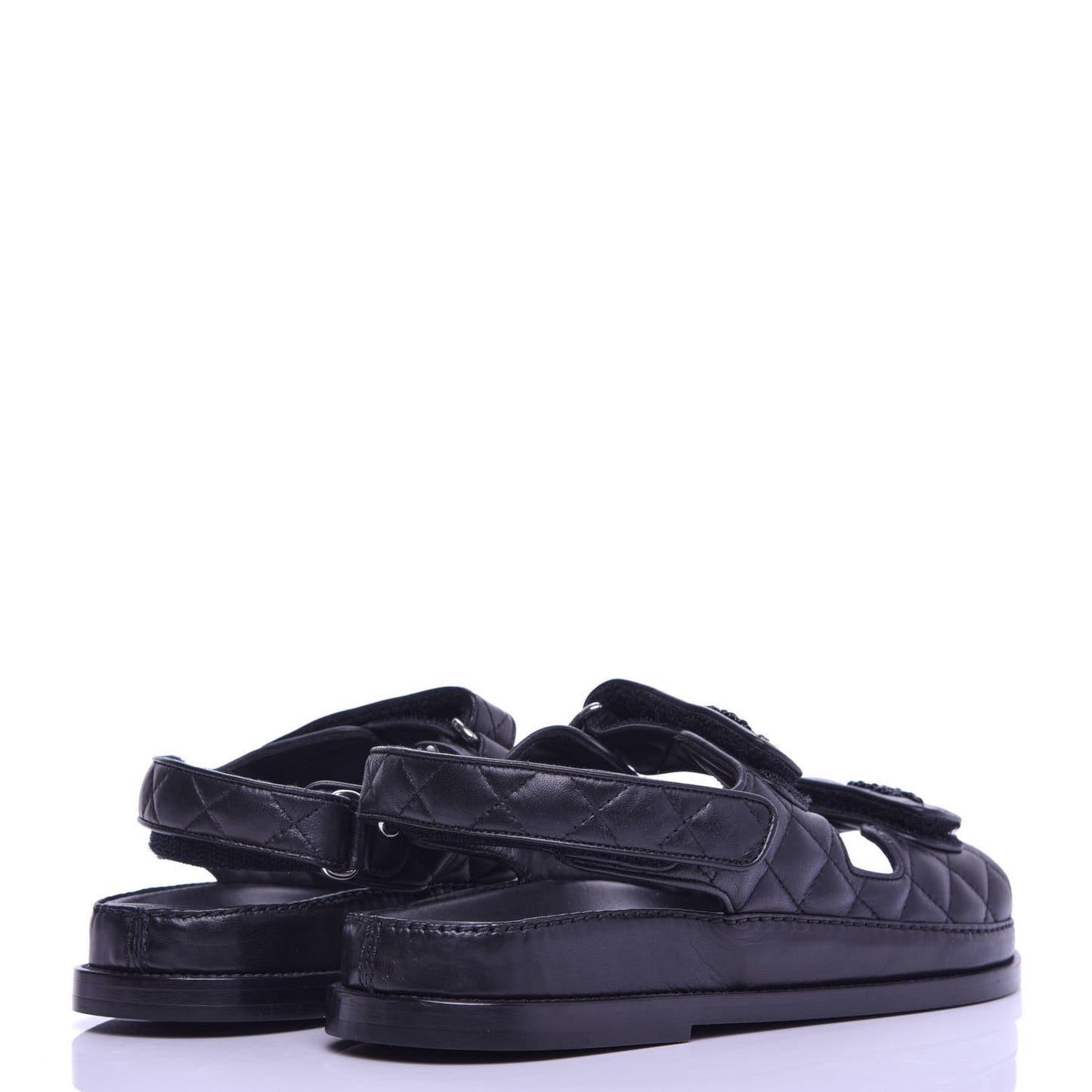 Lambskin Velcro Dad Sandals 40.5 Black