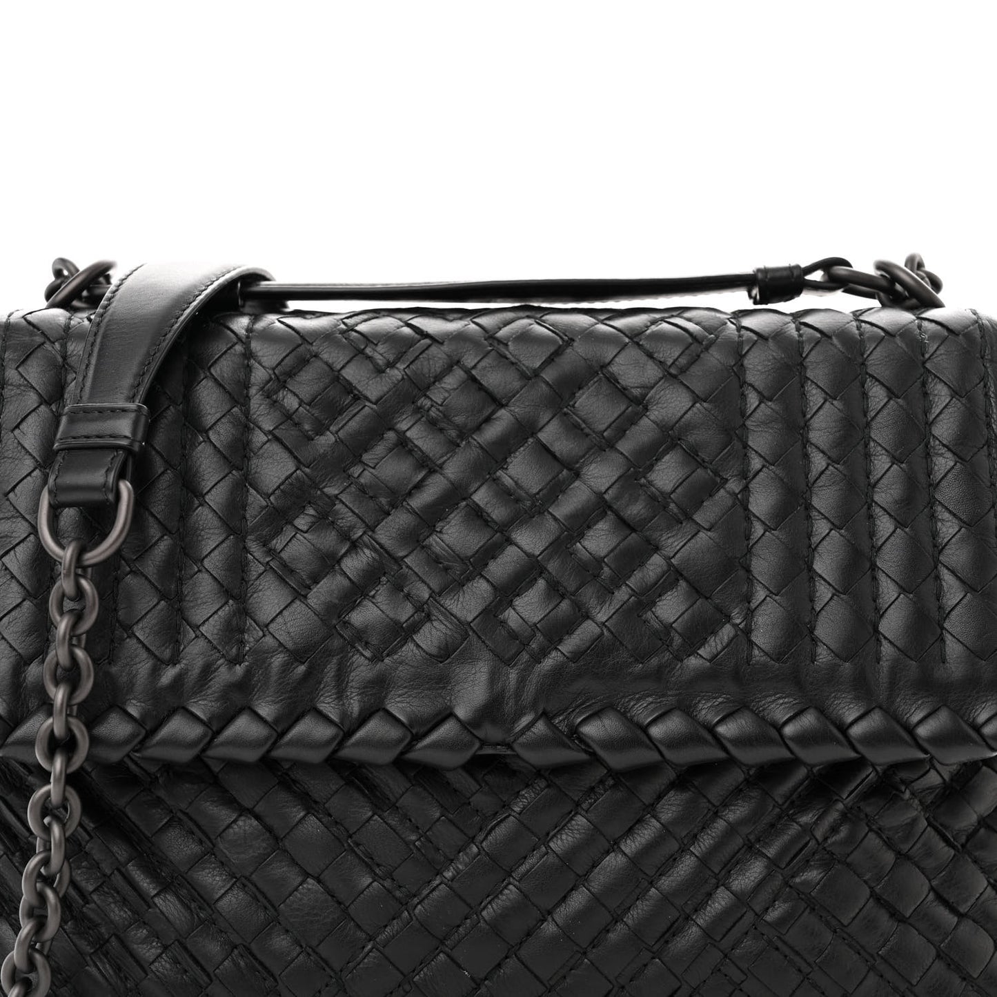Nappa Intrecciato Baby Olimpia Shoulder Bag Black