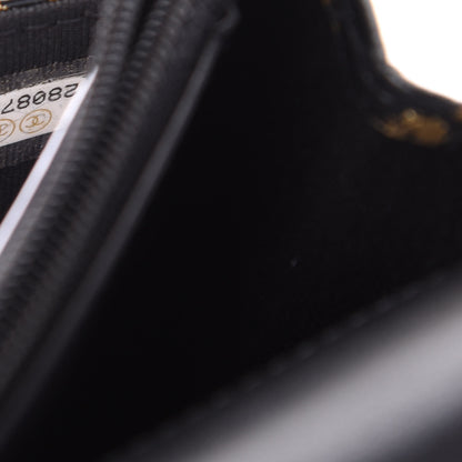 Chanel Calfskin Crocodile Embossed Graffiti 2.55 Cocodile Reissue Wallet On Chain WOC Black Gold 8 of 10
