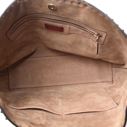 Valentino Garavani Grained Calfskin Rockstud Shoulder Tote Beige 5 of 9