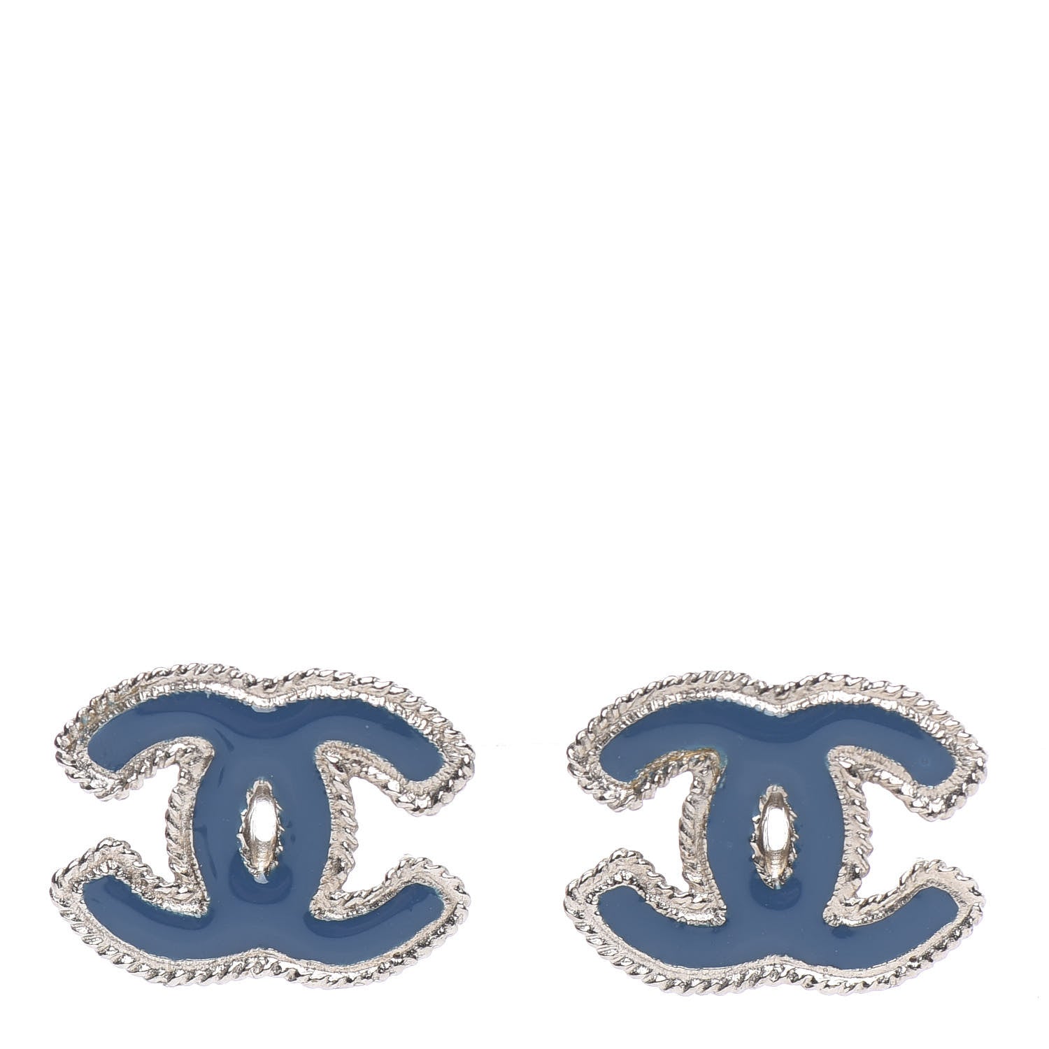Chanel Enamel CC Earrings Blue 1 of 5