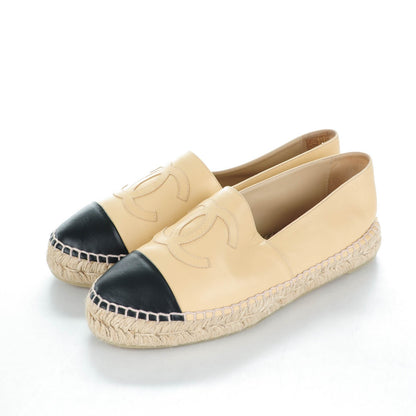 Chanel Lambskin CC Espadrilles 39 Beige Black 3 of 8