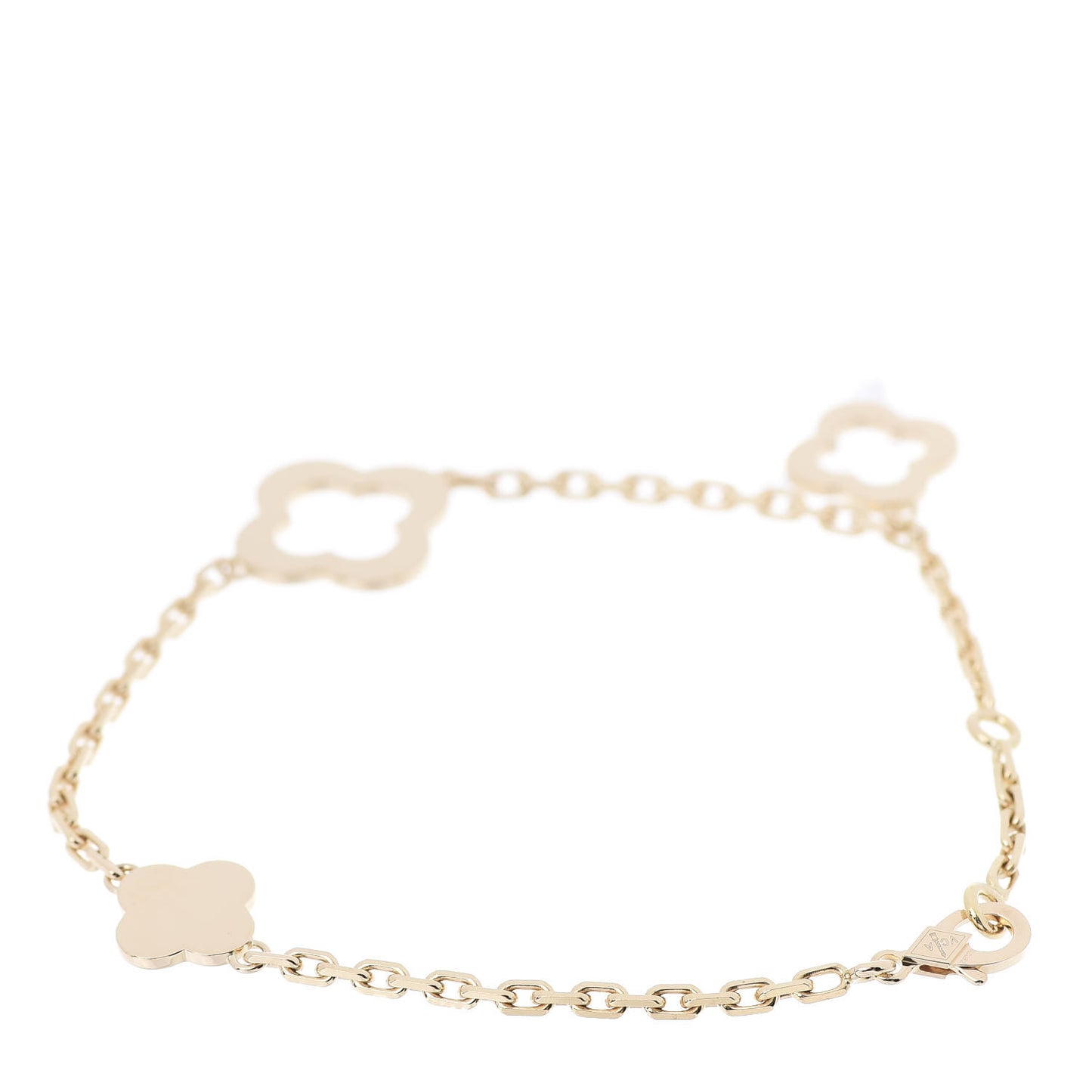 18K Yellow Gold 3 Motifs Byzantine Alhambra Bracelet