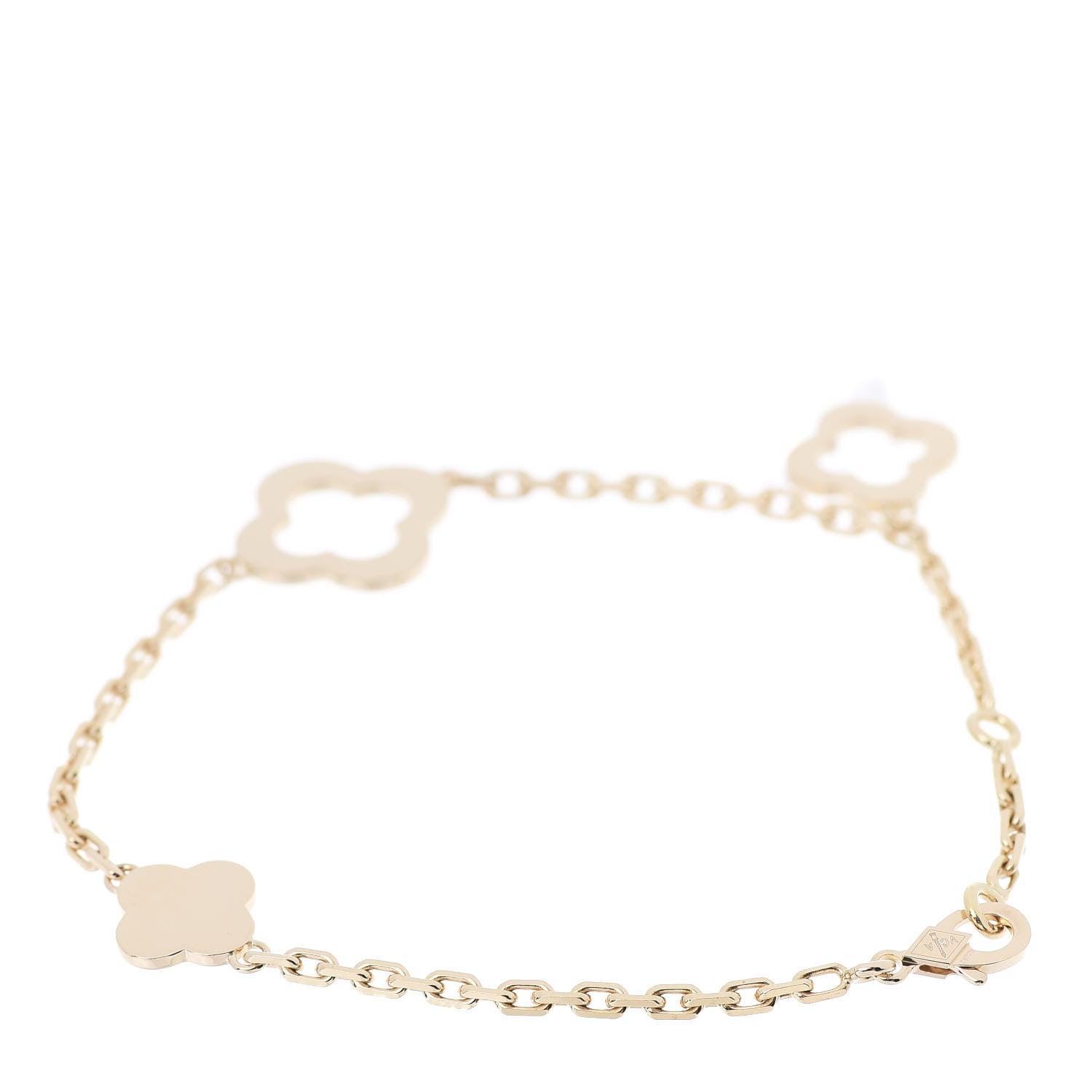 Van Cleef & Arpels 18K Yellow Gold 3 Motifs Byzantine Alhambra Bracelet 3 of 7