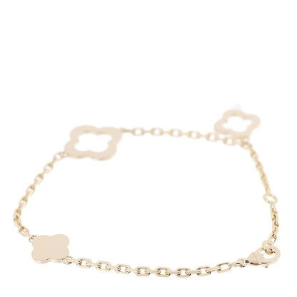 Van Cleef & Arpels 18K Yellow Gold 3 Motifs Byzantine Alhambra Bracelet 3 of 7