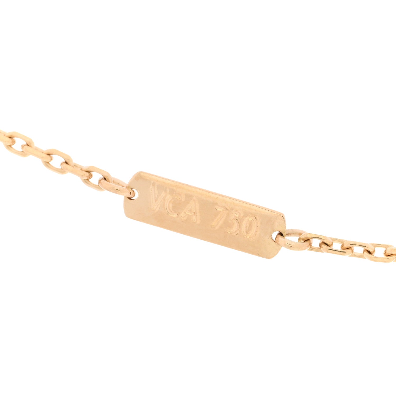 Van Cleef & Arpels 18K Yellow Gold Mother of Pearl Vintage Alhambra Pendant Necklace 3 of 3