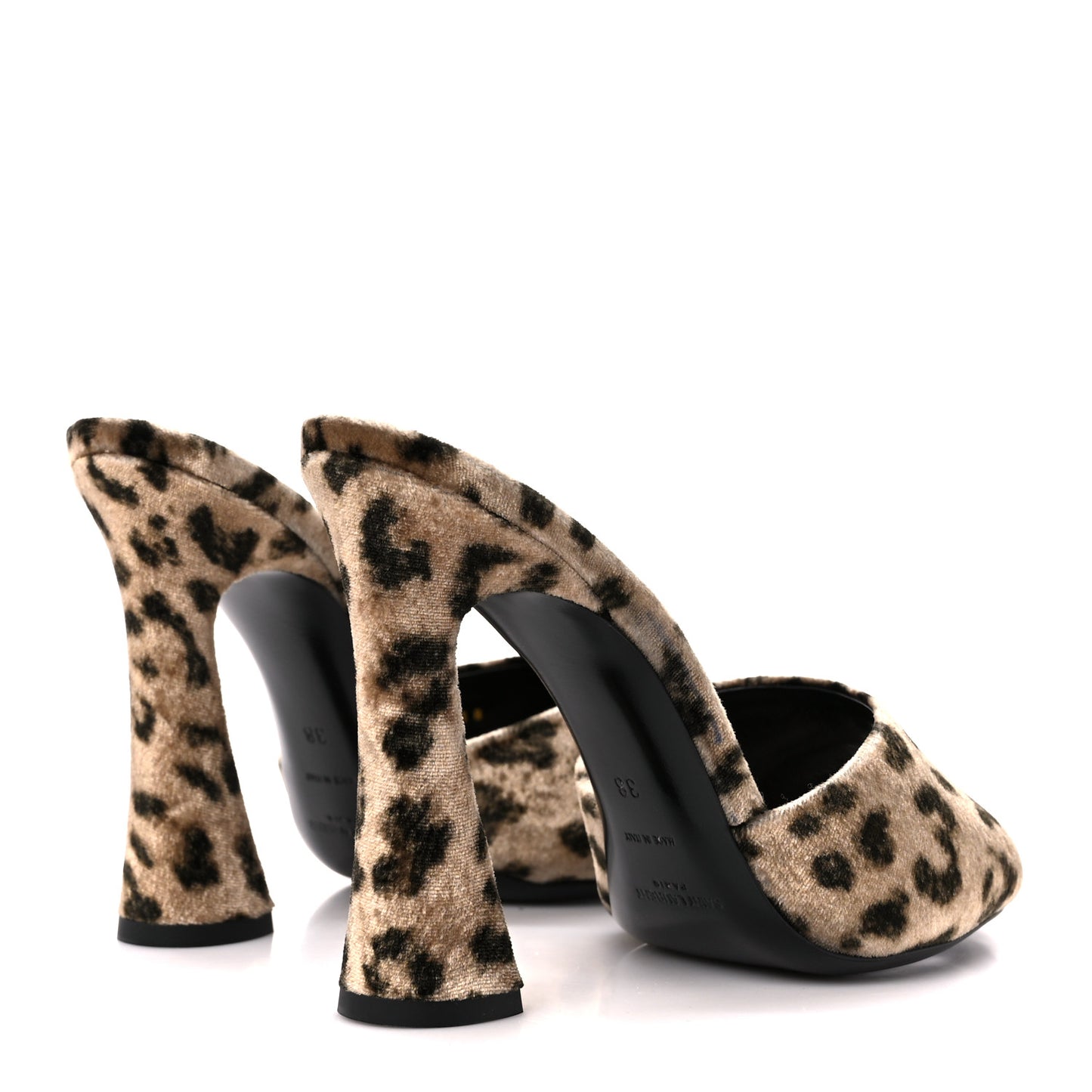 Velvet Leopard Print Gippy 105 Sandals 38 Brown