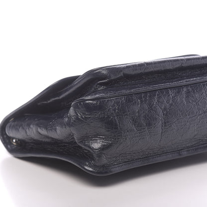 Saint Laurent Crinkled Calfskin Matelasse Monogram Medium Niki Chain Satchel Deep Marine 9 of 11