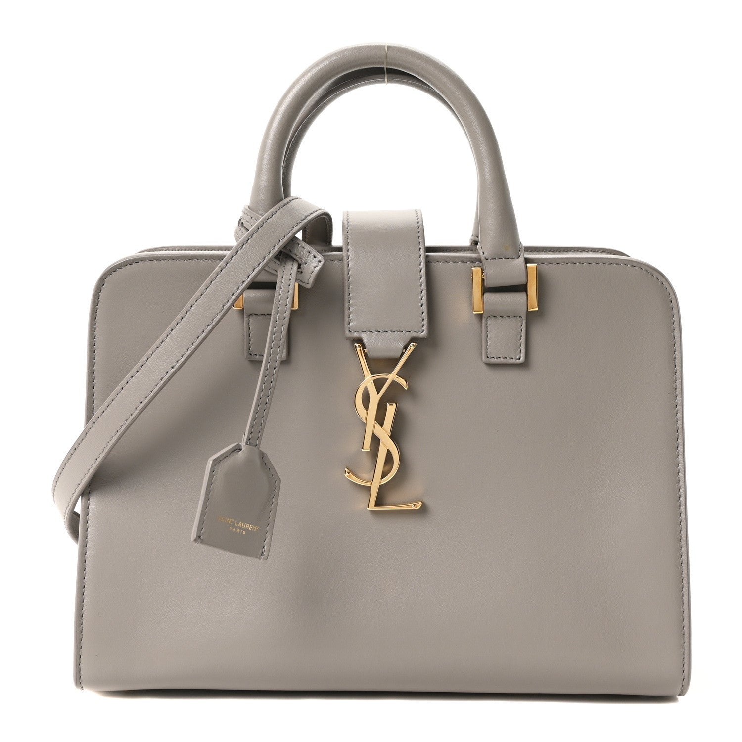 Saint Laurent Calfskin Baby Monogram Downtown Cabas Oyster Grey 1 of 10