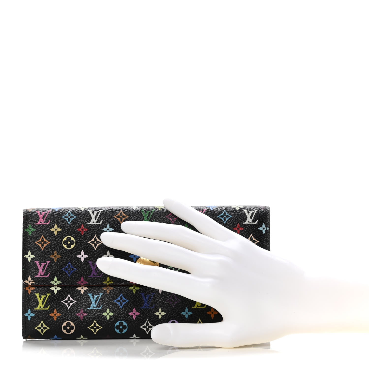 Louis Vuitton Monogram Multicolor Sarah Wallet Black 2 of 12