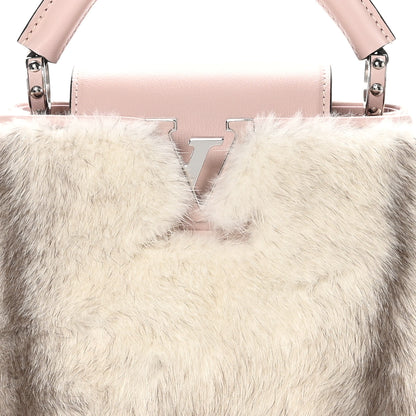 Louis Vuitton Mink Calfskin Goatskin Capucines Mini Silver Snow Grey Rosewater Pink 8 of 11