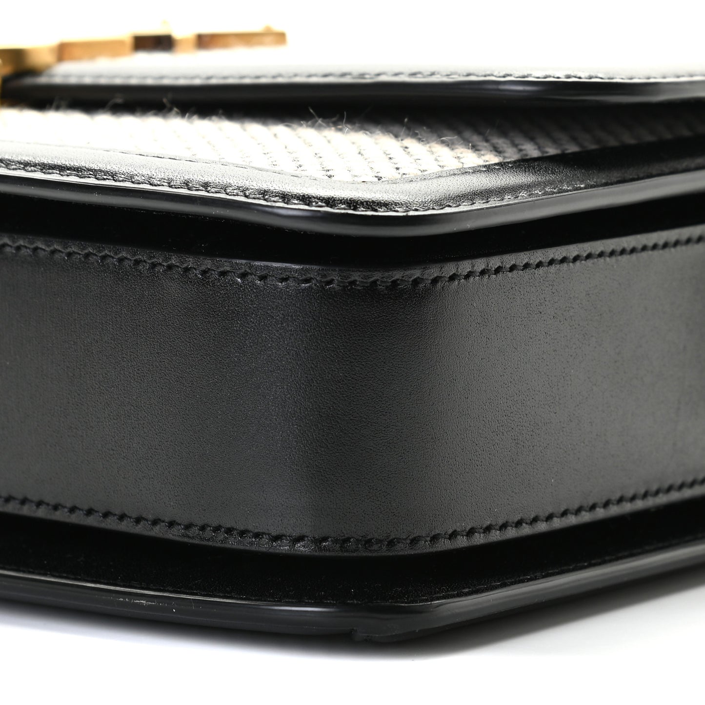 Tweed Houndstooth Medium Solferino Satchel Black