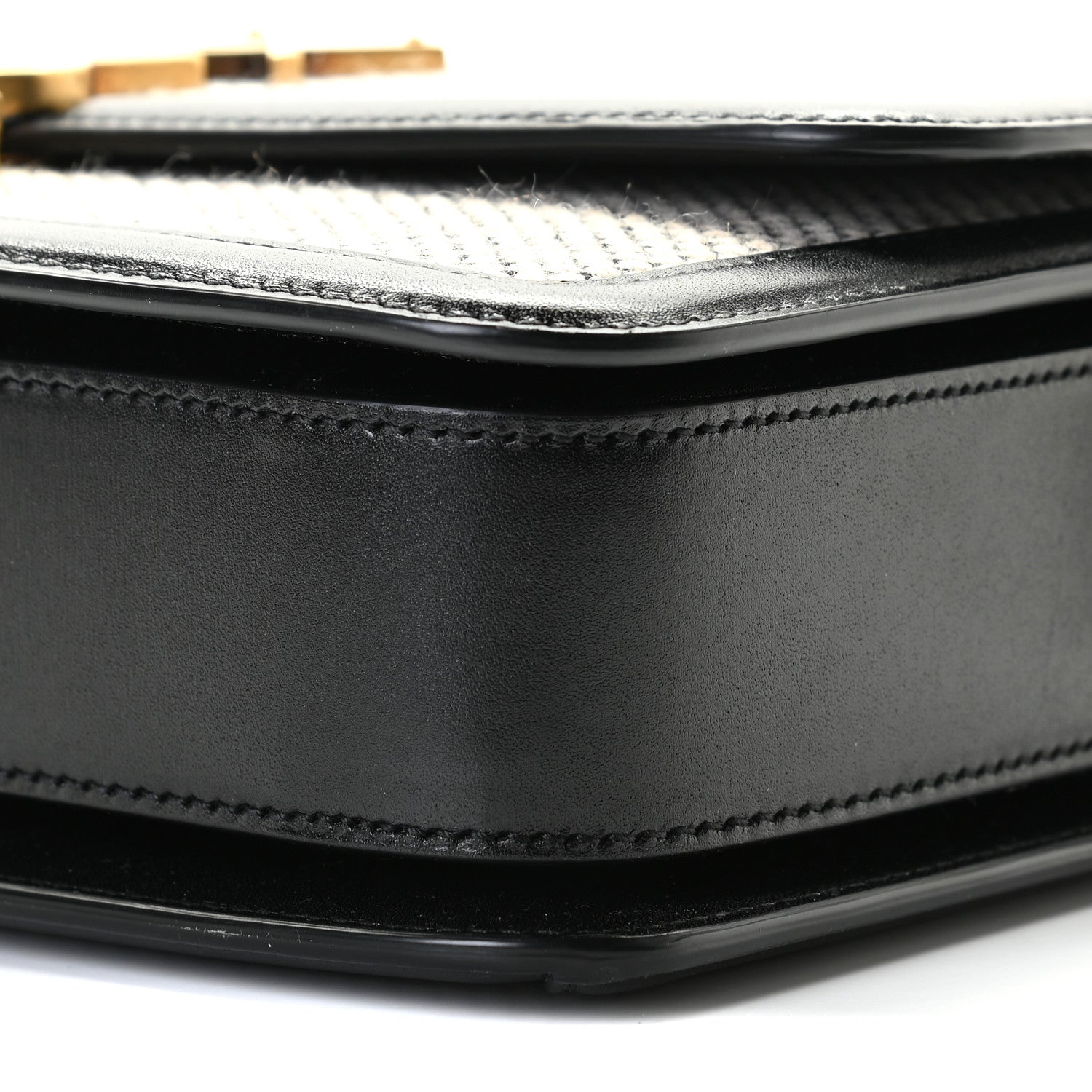 Saint Laurent Tweed Houndstooth Medium Solferino Satchel Black 6 of 11