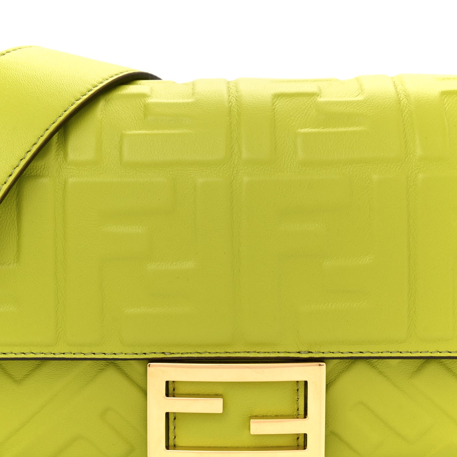 Fendi Nappa FF 1974 Embossed Baguette Wasabi 8 of 13