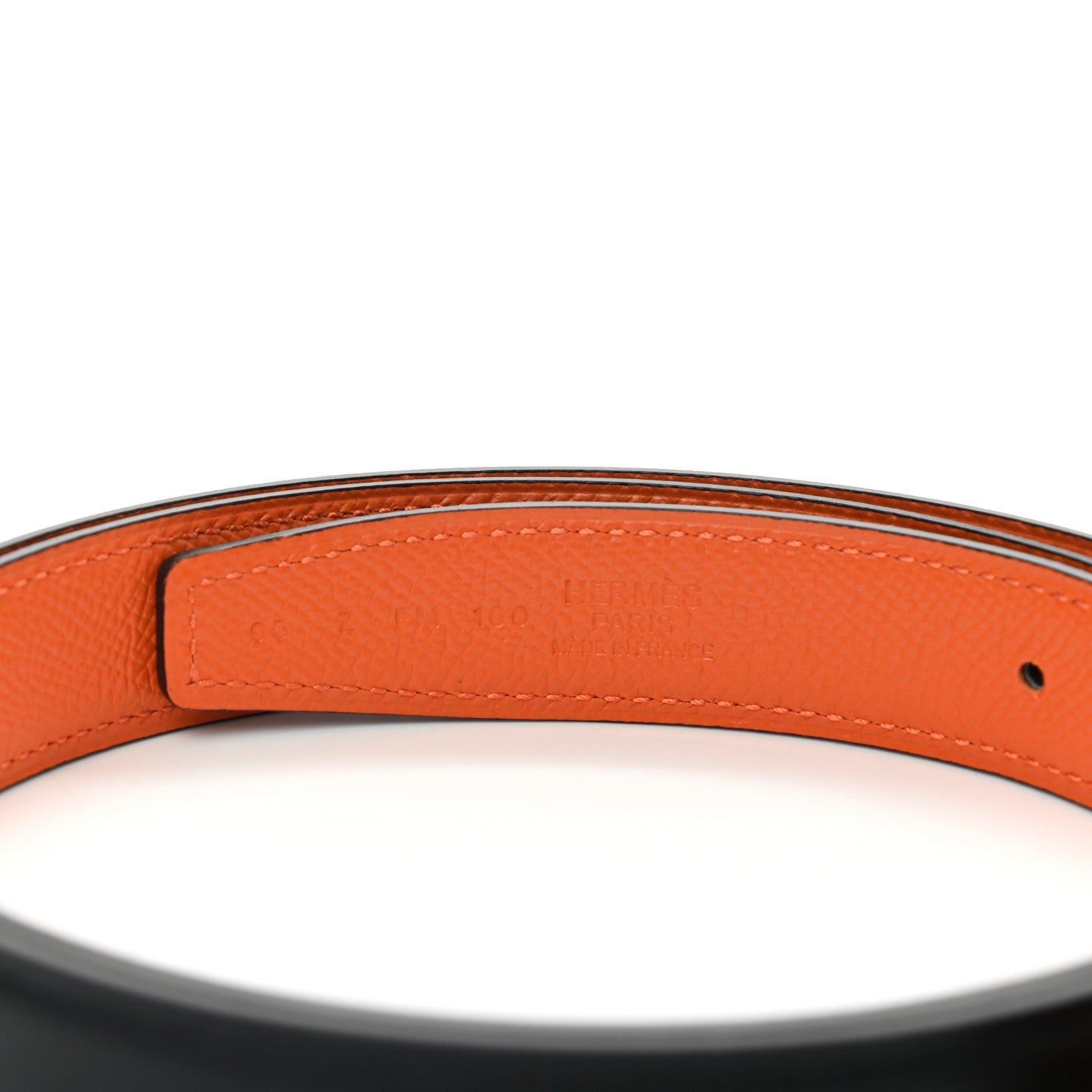 Hermes Swift Epsom 24mm Mini Constance Guilloche H Belt 95 Black Orange 3 of 5