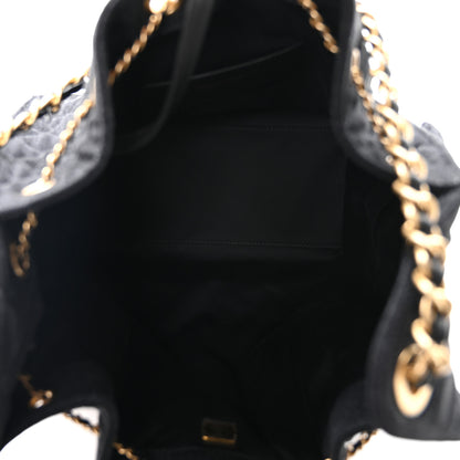 Chanel Washed Denim Quilted Medium Chanel 25 Handbag Black 6 of 11