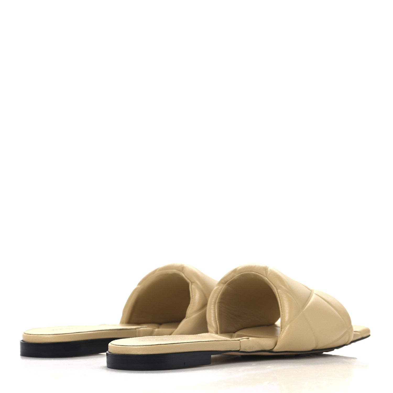 Bottega Veneta Nappa Quilted Rubber Lido Flat Sandals 39.5 Cane Sugar 5 of 9
