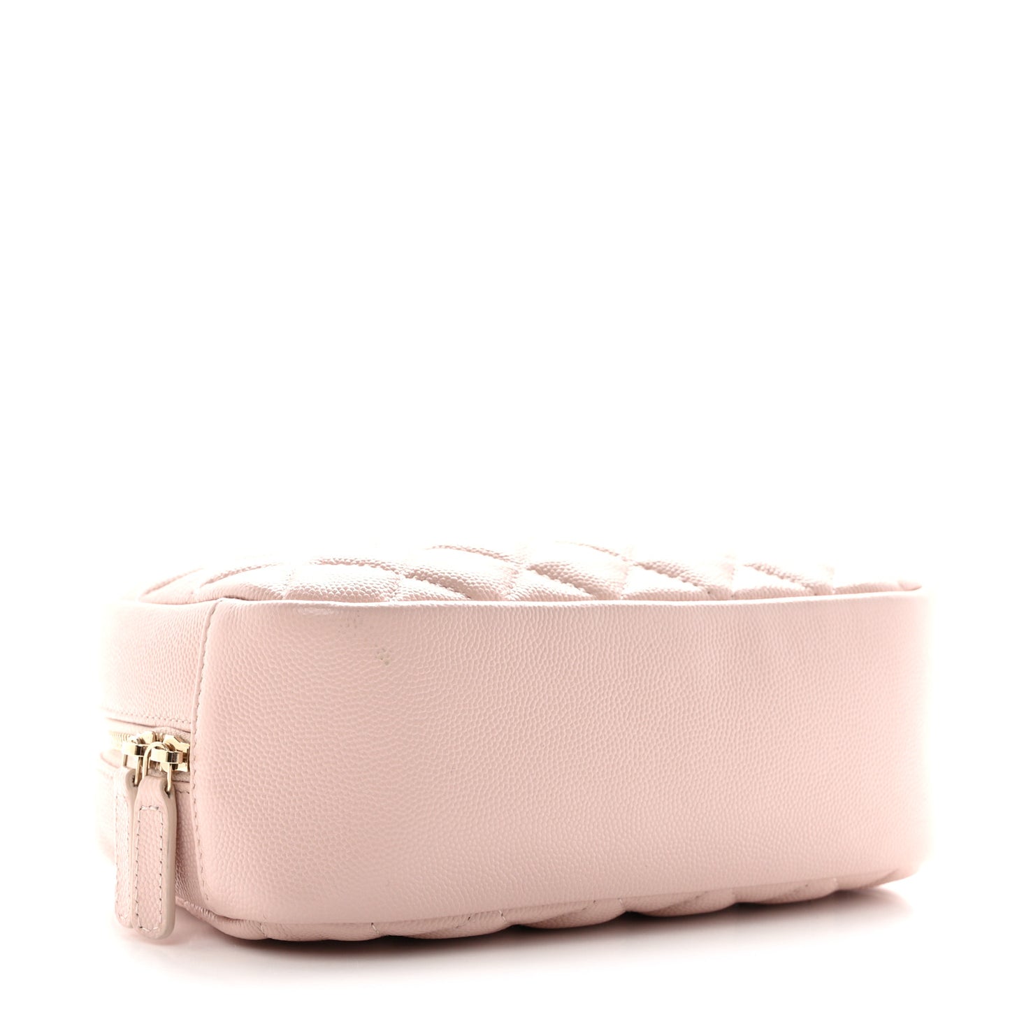 Caviar Quilted Medium Curvy Pouch Cosmetic Case Light Pink