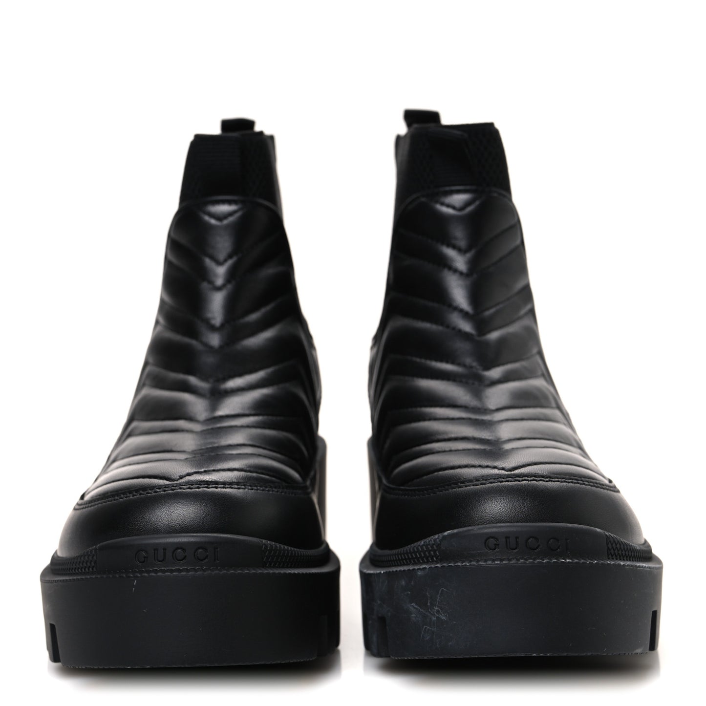 Calfskin Nappa Matelasse Frances Chelsea Boots 38.5 Black