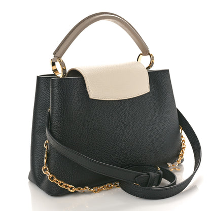 Louis Vuitton Taurillon Flower Chain Capucines MM Black Galet Gray Pearly Cream 2 of 10