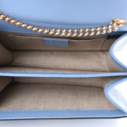 Gucci Dollar Calfskin Small Interlocking G Shoulder Bag Mineral Blue 4 of 9