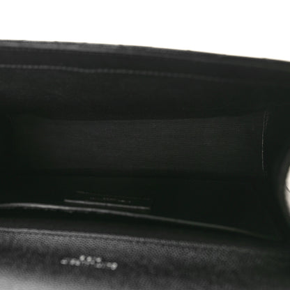 Saint Laurent Grain De Poudre Textured Mixed Matelasse Triquilt Medium Monogram Satchel Black 5 of 9