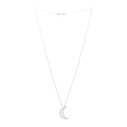 Tiffany Platinum Diamond Moon Pendant Necklace 3 of 5
