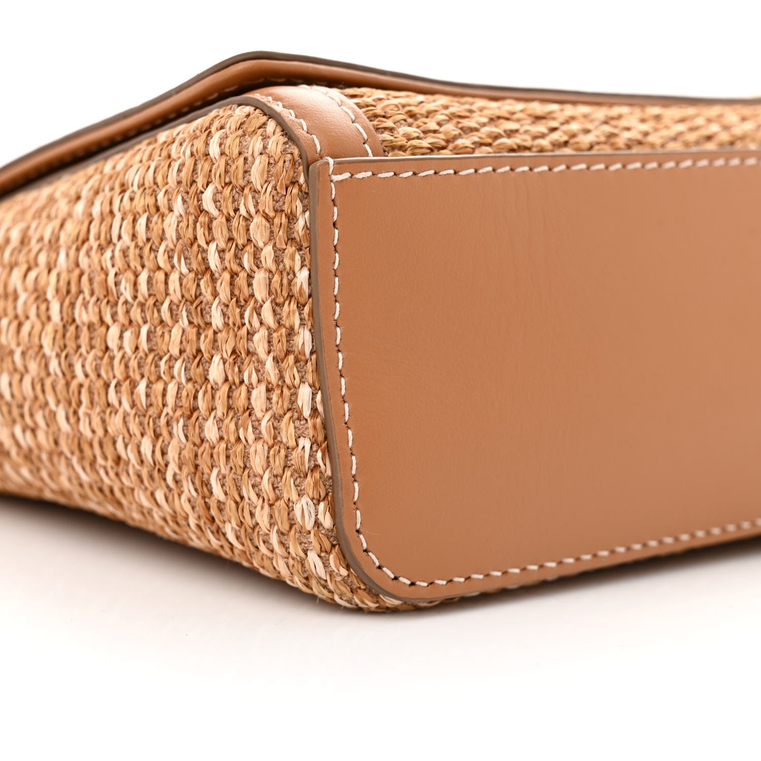 Burberry Raffia Calfskin TB Note Crossbody Bag Natural 9 of 11