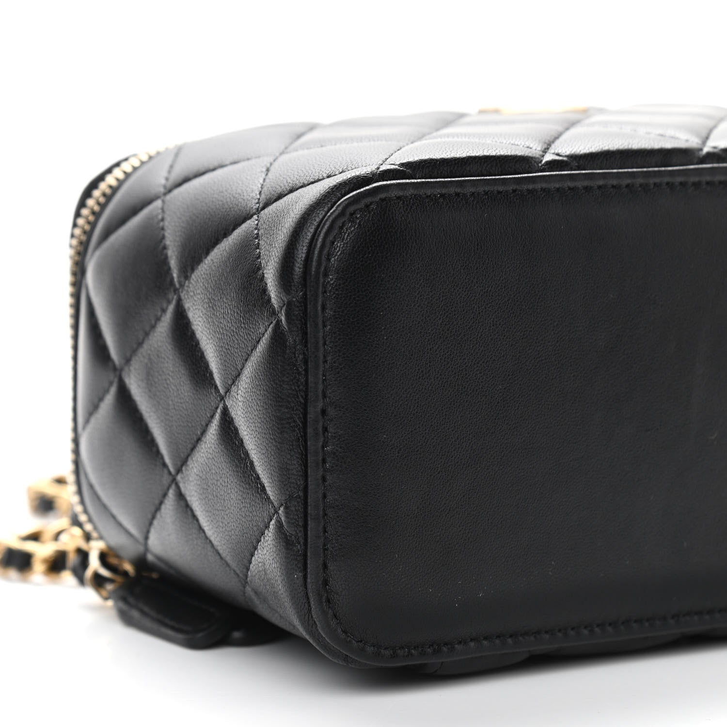 Chanel Lambskin Quilted Small Top Handle Vanity Case With Chain Black 9 of 11