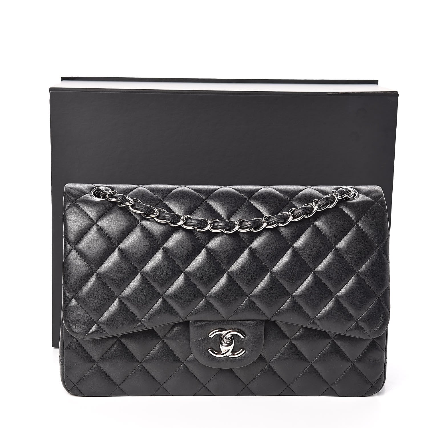 Chanel Lambskin Quilted Jumbo Double Flap Black 18 of 18