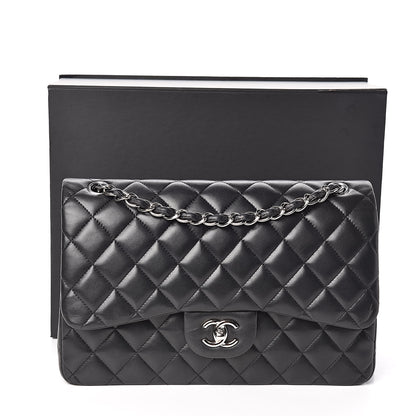 Chanel Lambskin Quilted Jumbo Double Flap Black 18 of 18
