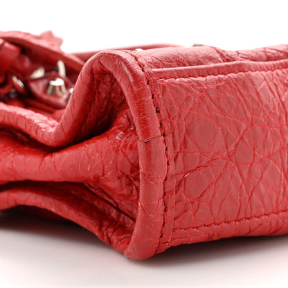 Balenciaga Agneau Classic Silver Hardware Nano City Rouge Groseille 10 of 10