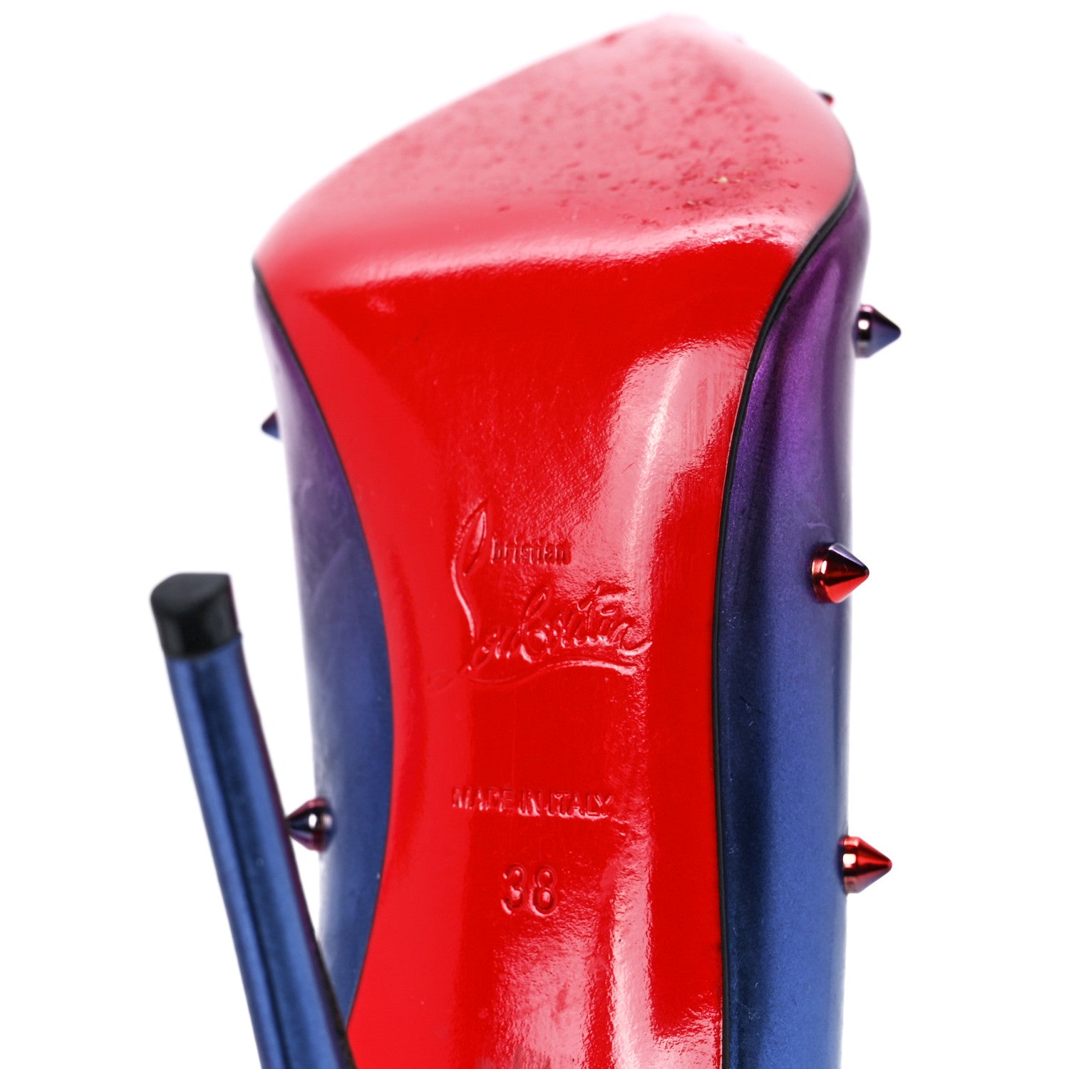 Christian Louboutin Patent Scarabe Degraspike 100 Pumps 38 Rose Digitale 6 of 8