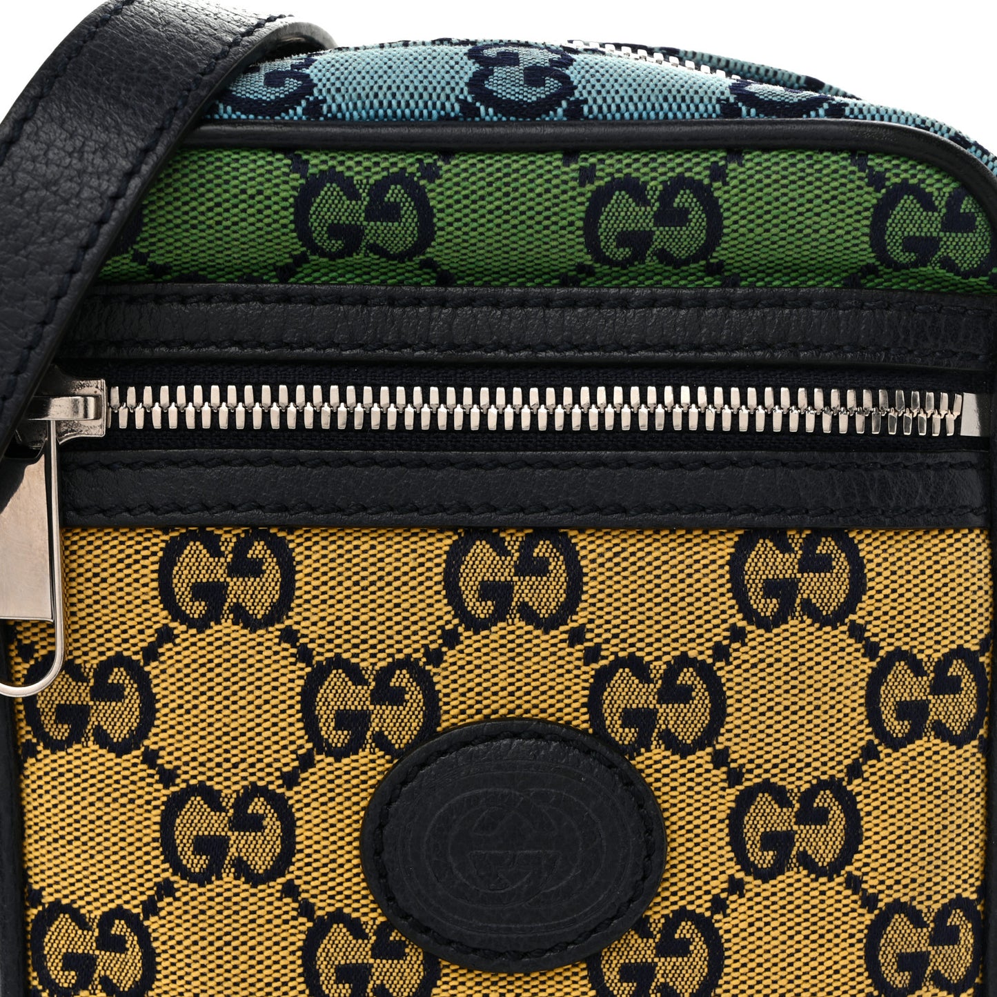 Monogram Multicolor Mini Retro Interlocking G Messenger Blue Rainbow Light Blue