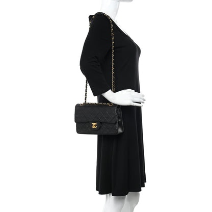 Chanel Lambskin Quilted Small Double Flap Black 2 of 12