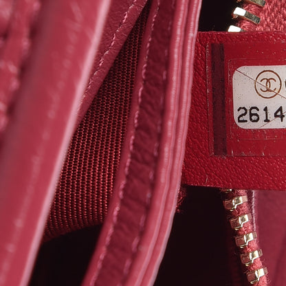 Chanel Aged Calfskin Chevron Quilted Small Gabrielle Hobo Dark Pink 7 of 11