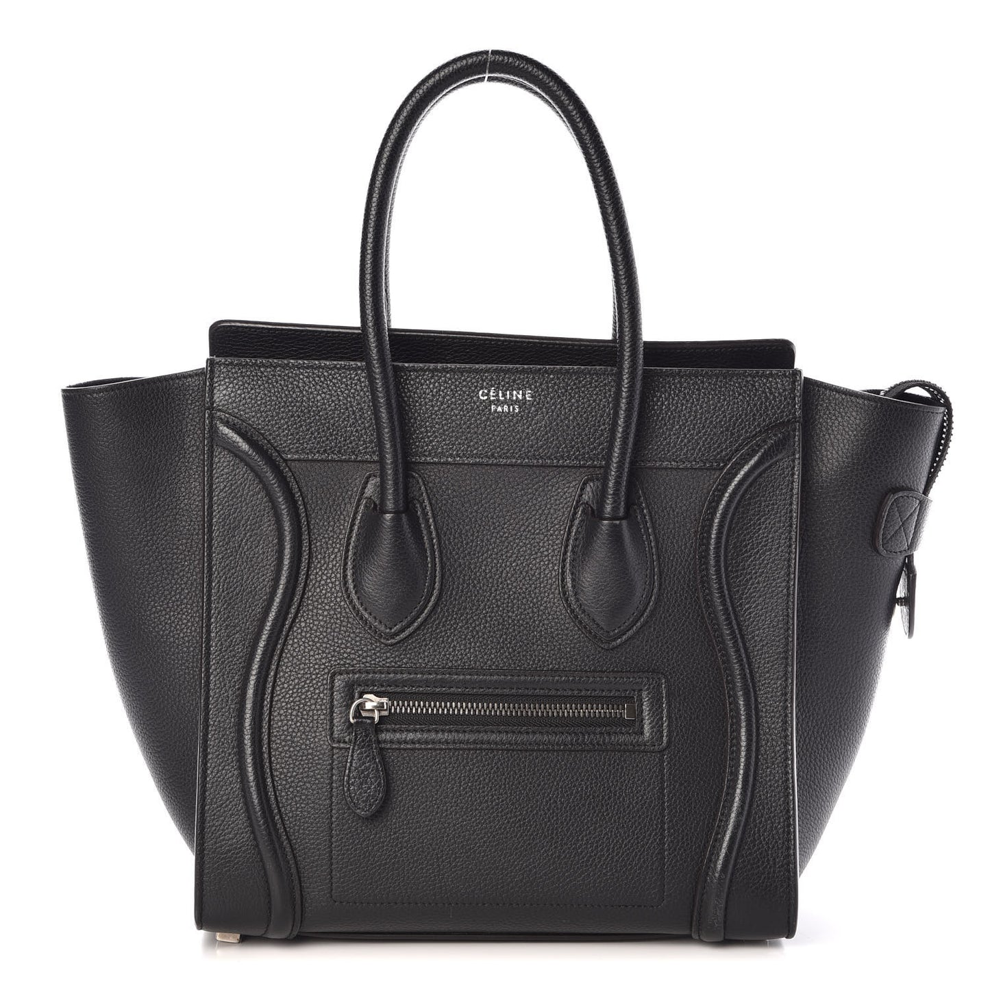 Drummed Calfskin Micro Luggage Black