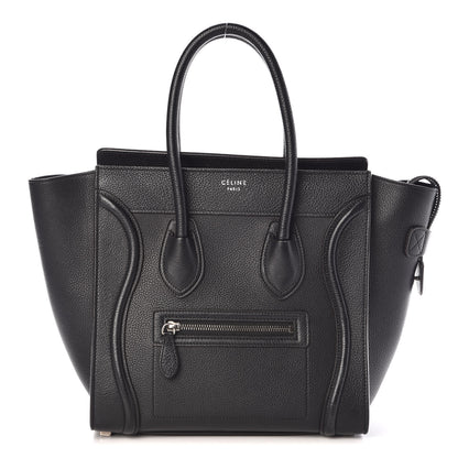 Celine Drummed Calfskin Micro Luggage Black 1 of 8